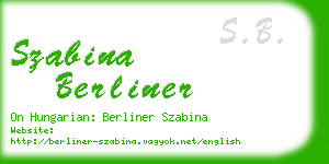 szabina berliner business card